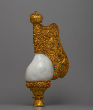 Spiritual Gold Shankha | Unique Decorative Piece