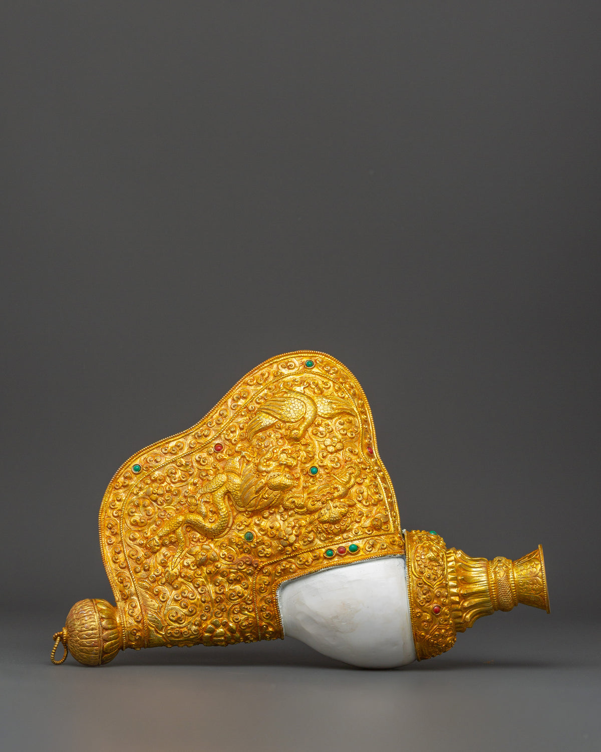 Buddhist Ceremonial Conch | Traditional Tibetan Ritual Shell
