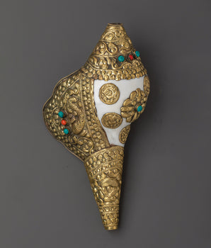 tibetan-ritual-brass-conch-shell