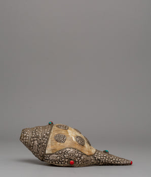 Tibetan Silver Conch Shell Sankha