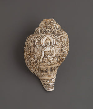 Buddha engraved conch shell
