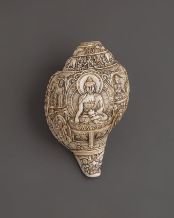 Buddha engraved conch shell