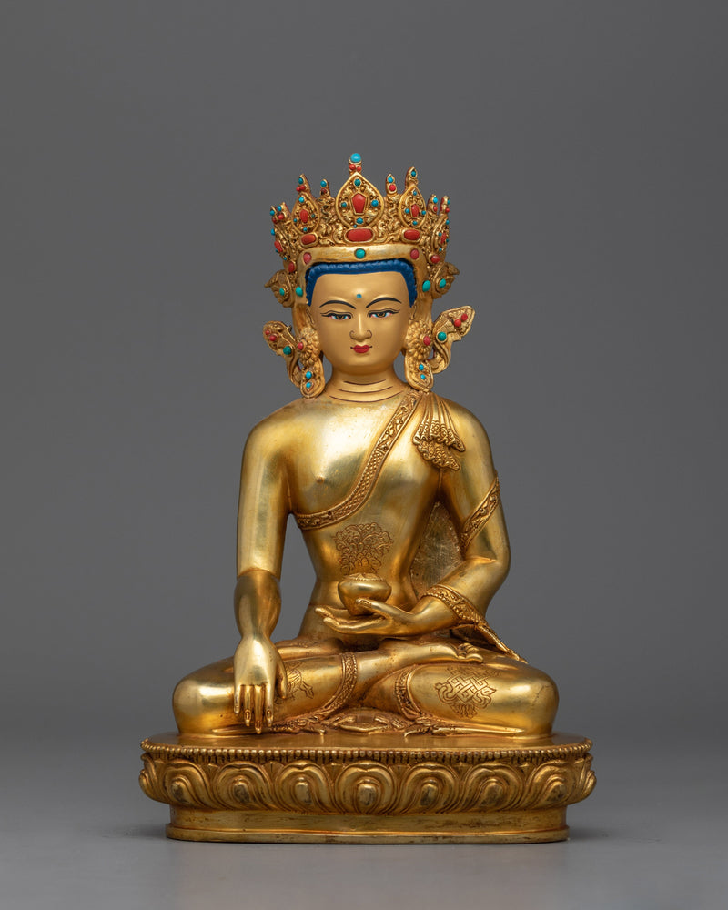 Gold Crown Shakyamuni Buddha Statue