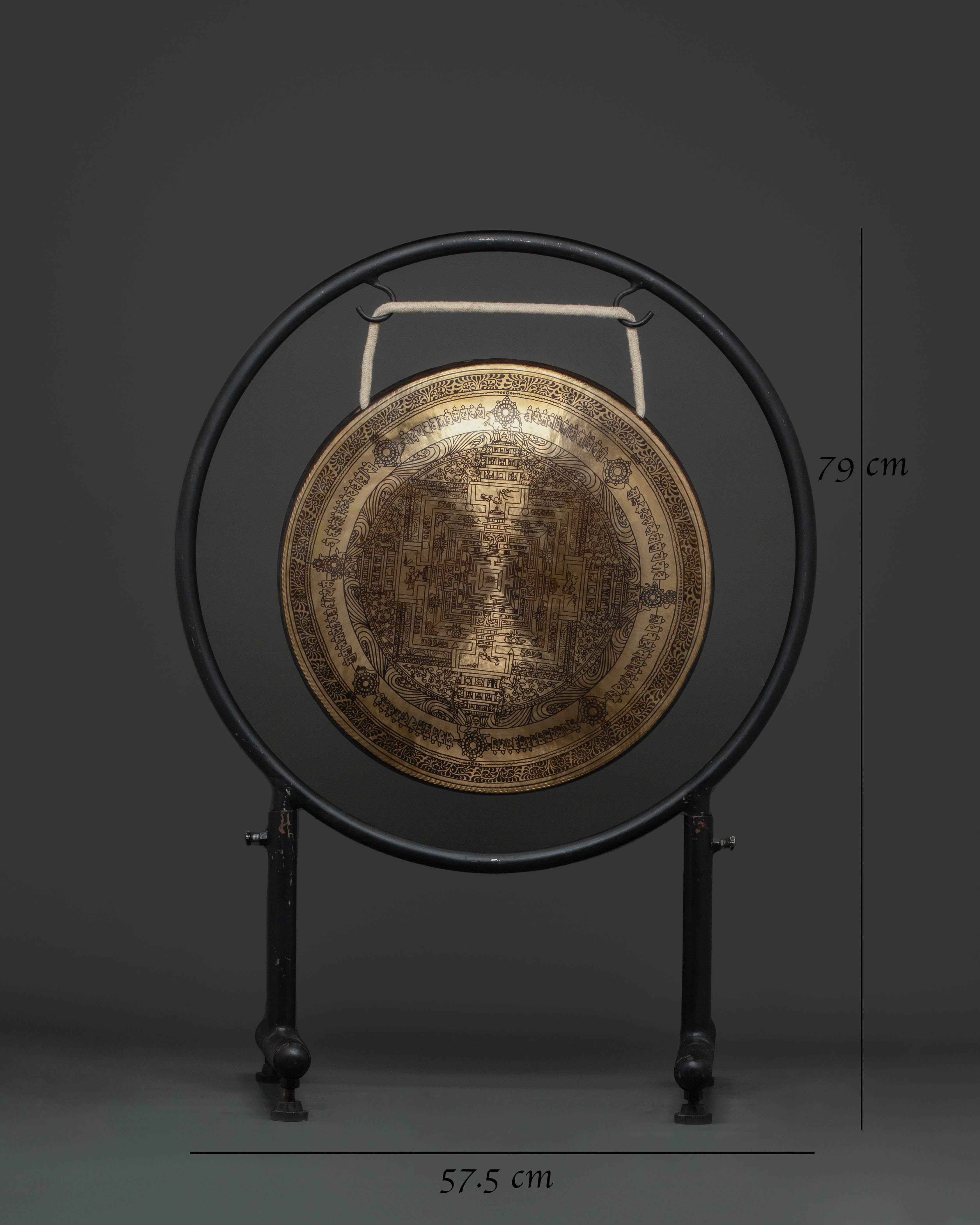 Elegant Handcrafted Brass Gong with Stand | Ideal for Meditation & Home Decor
