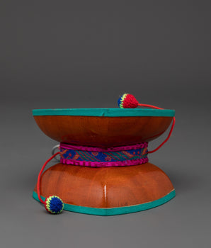 Wooden Damaru for Ritual Ceremonies