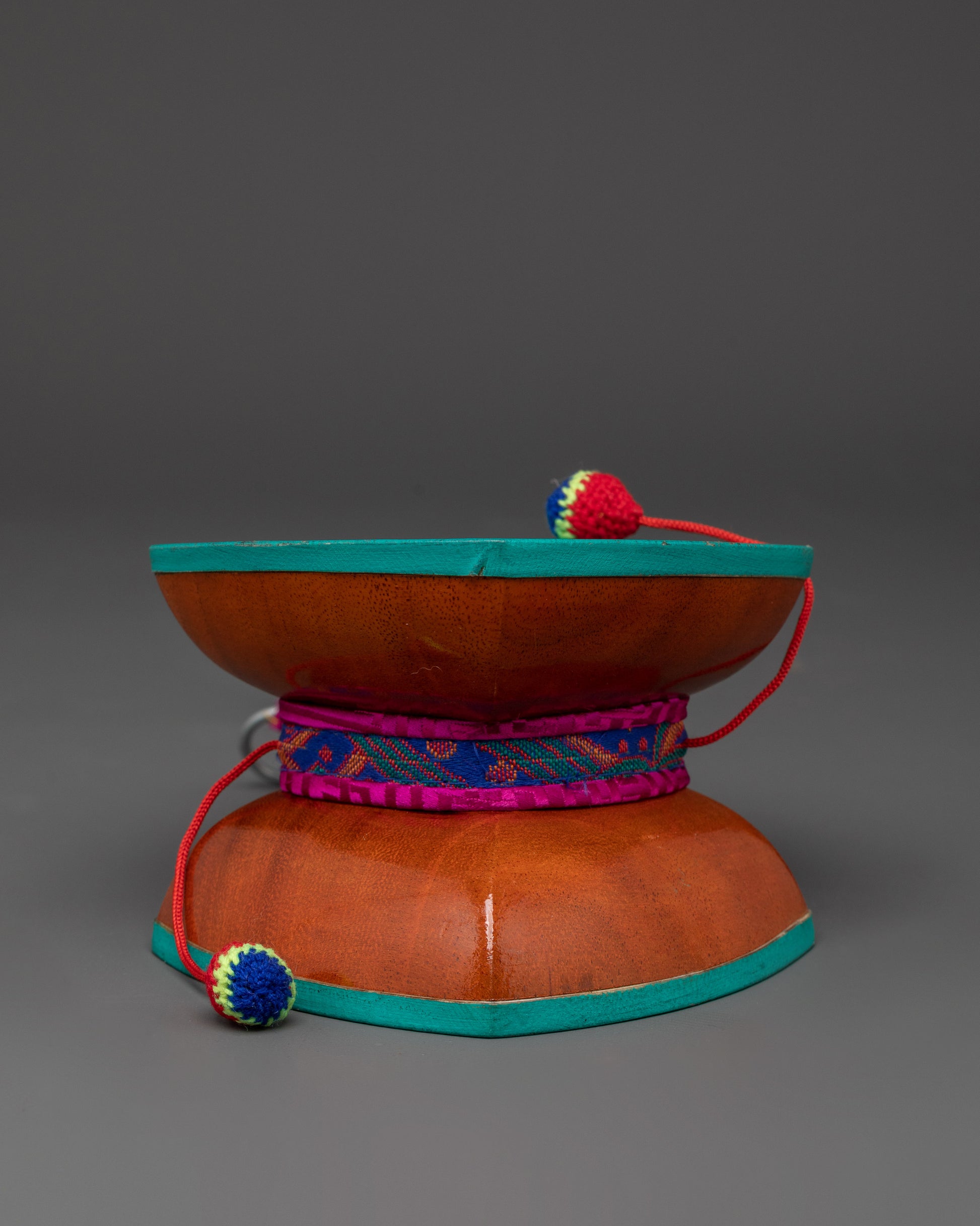 Wooden Damaru for Ritual Ceremonies