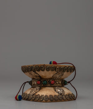 Damaru Drum with Turquoise & Coral