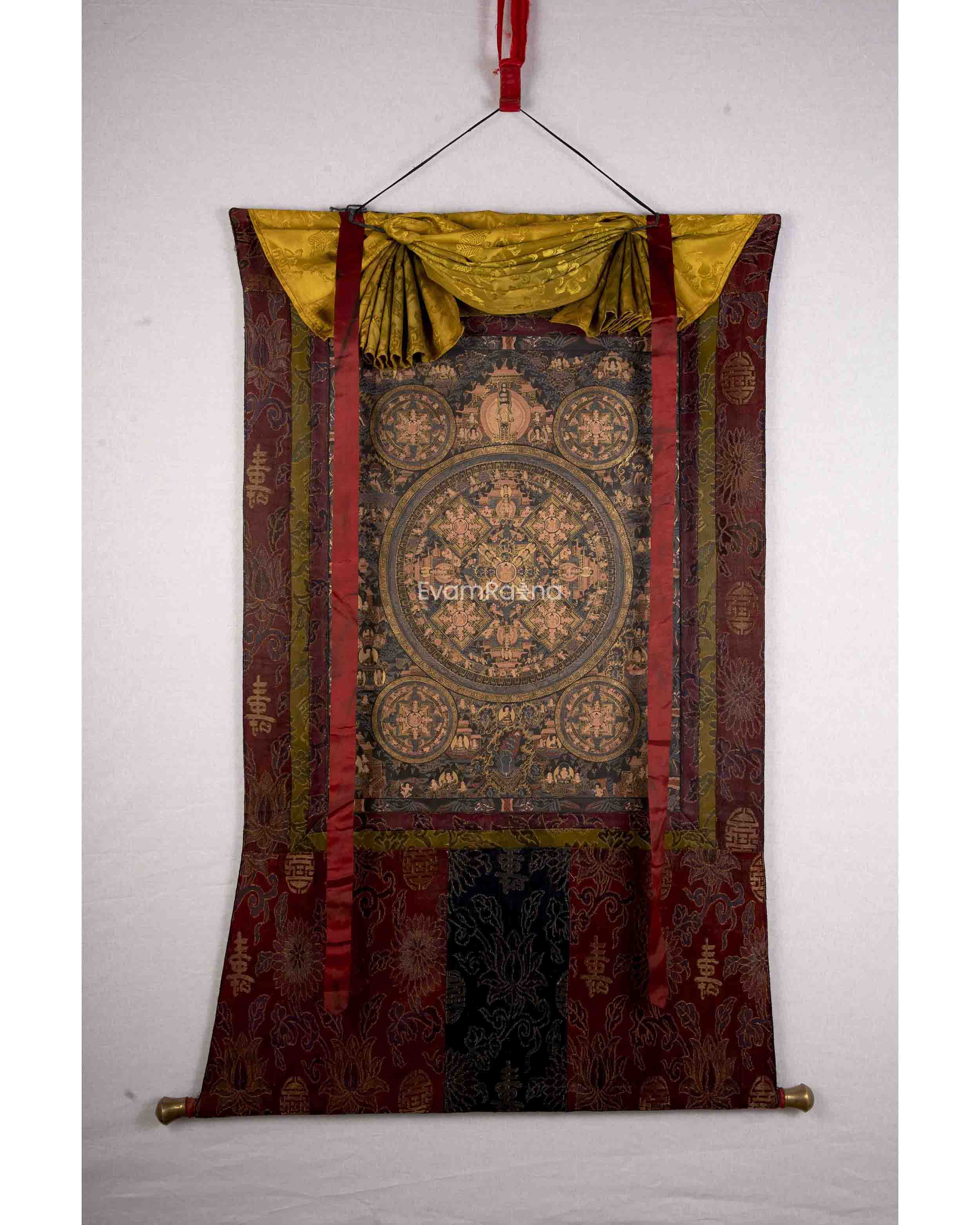 Dark Pancha Mandala With Brocade