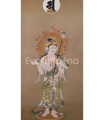 Death Japanese Deity Original Handpainted Thangka 