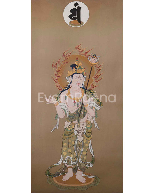 Death Japanese Deity Original Handpainted Thangka 