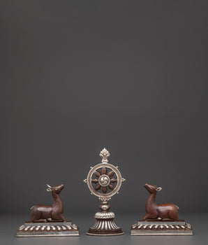 Copper Dharma Wheel for Altar | Himalayan Shrine Decor
