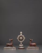 Copper Dharma Wheel for Altar | Himalayan Shrine Decor