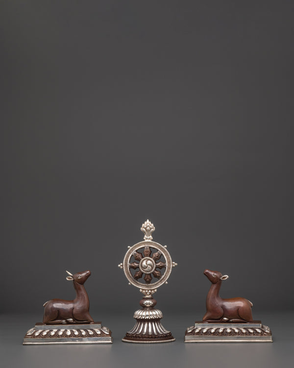 Copper Dharma Wheel for Altar | Himalayan Shrine Decor