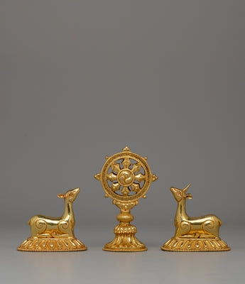 Dharma Wheel and Pair Of Deer