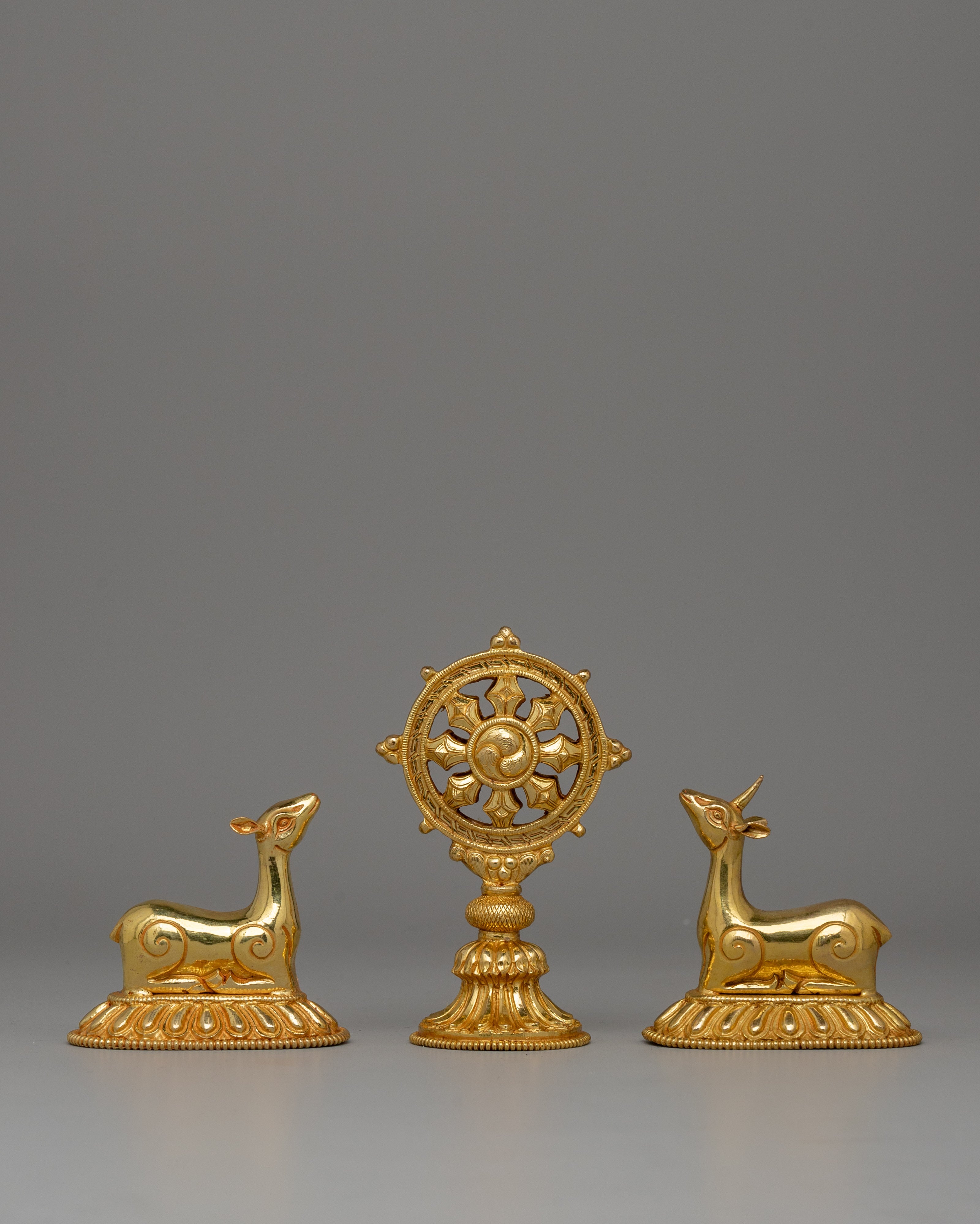 Dharma Wheel and Pair Of Deer