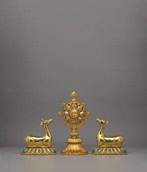 Dharma Wheel and Couple Deer Set