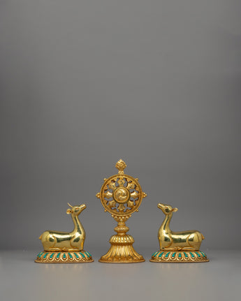Dharma Wheel and Couple Deer Set
