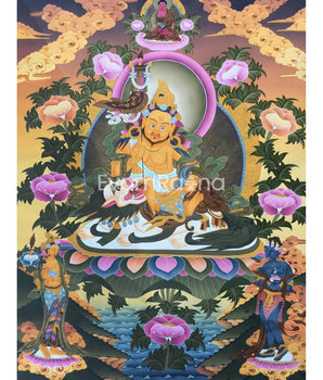 Original Hand-Painted Dharmapala Namtose Thangka | Lord of Wealth | Kubera Thangka