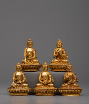 The Five Great Wisdom Buddhas Statue Set 