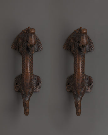 Traditional Brass Door Handle Set