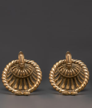 Handmade Brass Door Knocker Set | Intricate Rope and Serpent Design