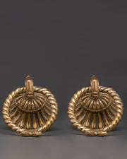 Handmade Brass Door Knocker Set | Intricate Rope and Serpent Design