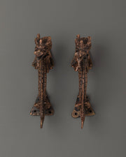 Traditional Himalayan Metal Door Handle | Handcrafted Copper Door Ornament