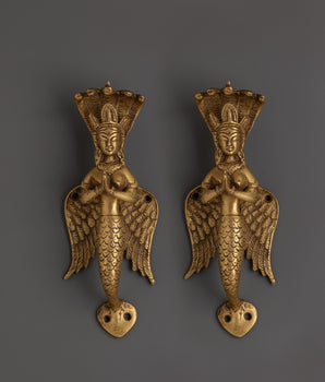 Brass Naga Kanya Door Handles