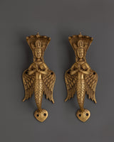 Brass Naga Kanya Door Handles