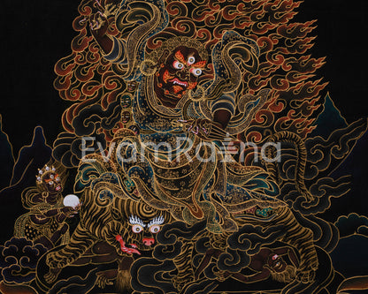 Authentic Hand-Painted Dorje Drolo Thangka | Wrathful Wisdom for Spiritual Protection