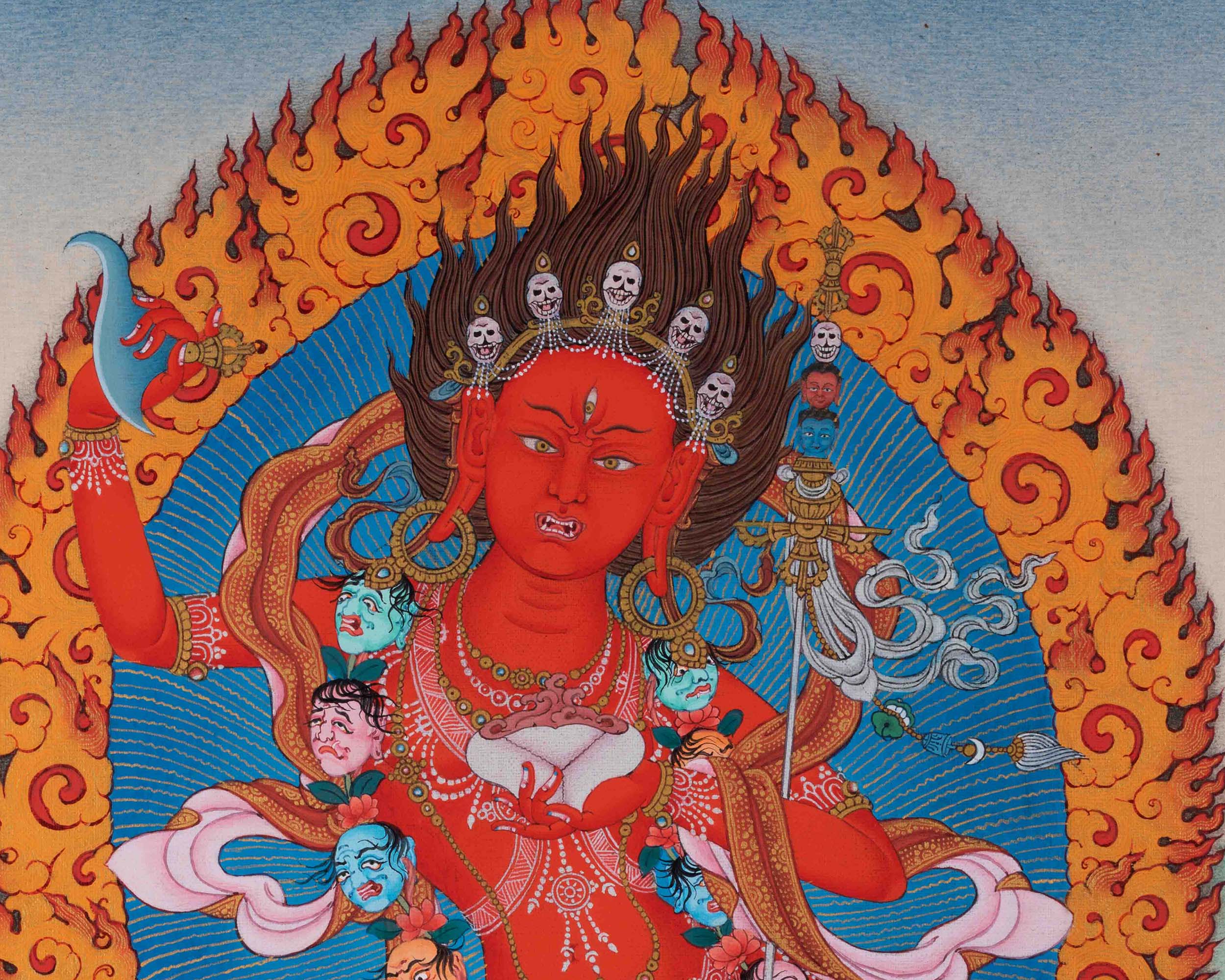 Dorje Phagmo Thangka Artwork | Thangka Print Of Wrathful Compassion | Traditional Vajravarahi Digital Print