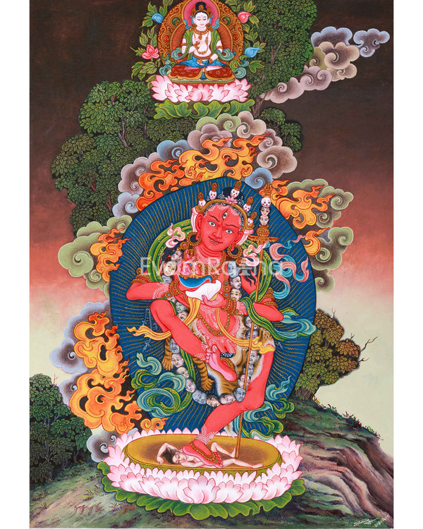 Hand-Painted Dorje Phagmo Thangka