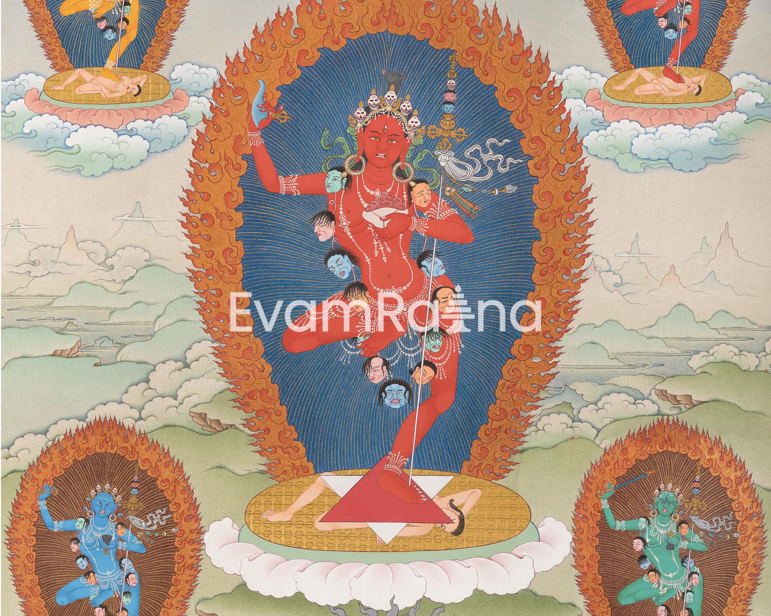 Thangka Print Of Dorje Phagmo | Thunderbolt Goddess | Spiritual Gift Ideas