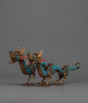 Chinese Dragon Statue Set