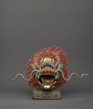 Tibetan Dragon Head Decor Sculpture