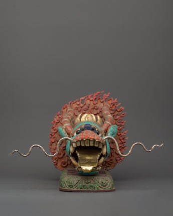 Tibetan Dragon Head Decor Sculpture
