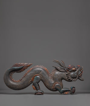 Guardian Dragon Figure | Tibetan Buddhist Wooden Sculpture
