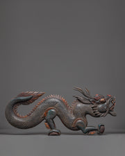 Guardian Dragon Figure | Tibetan Buddhist Wooden Sculpture
