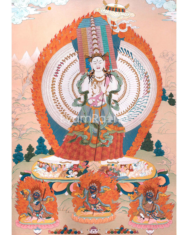 Mother Sitatapatra Thangka: Protector Dakini