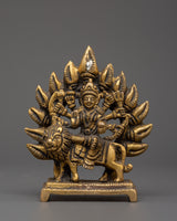 Brass Durga Statue on Lion 