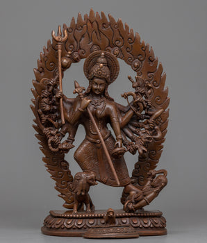 Oxidized Durga Statue