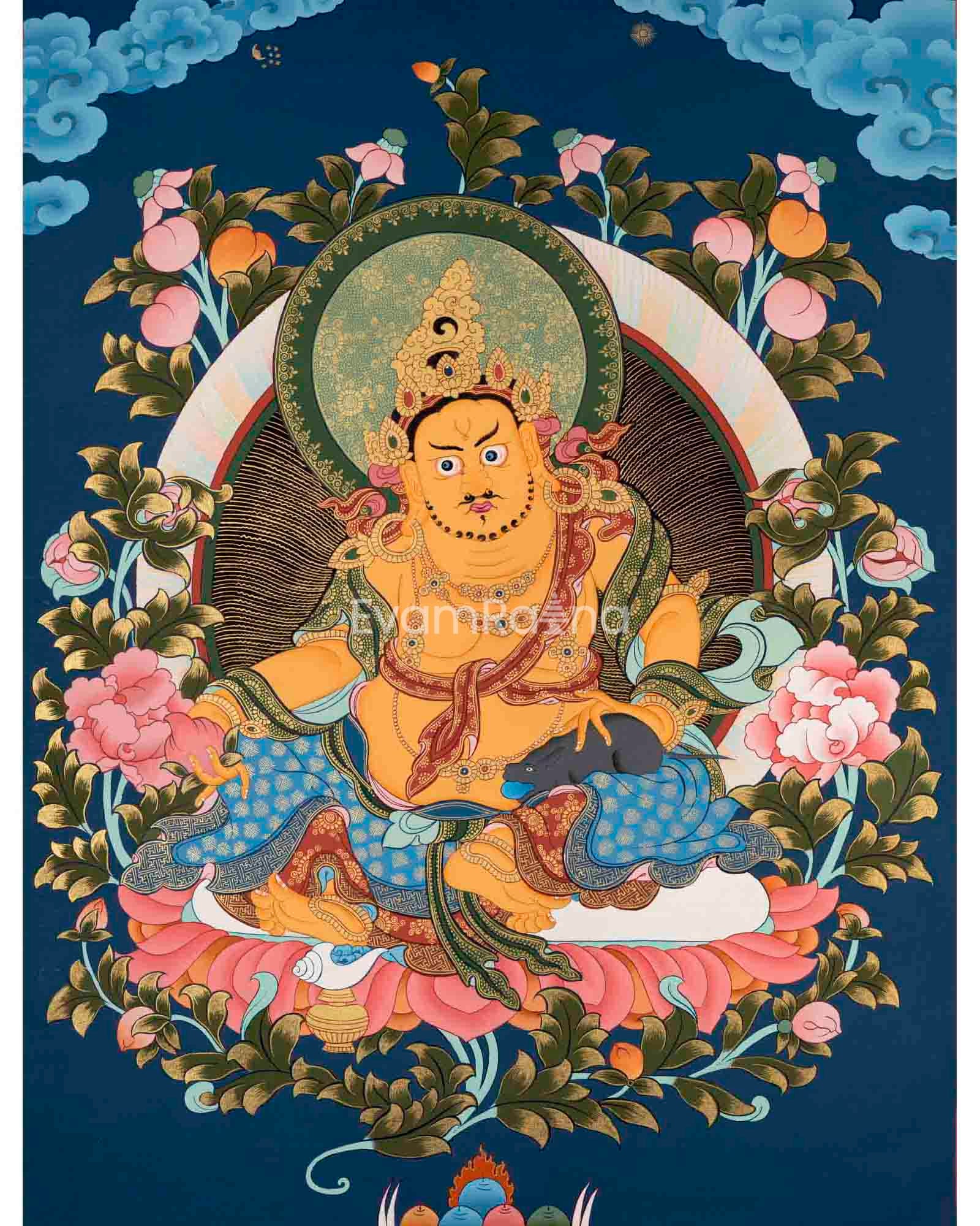 Dzambala Kubera Thangka Painting