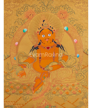24k Gold Dzambala Thangka Painting