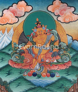 Small Yellow Dzambala Thangka