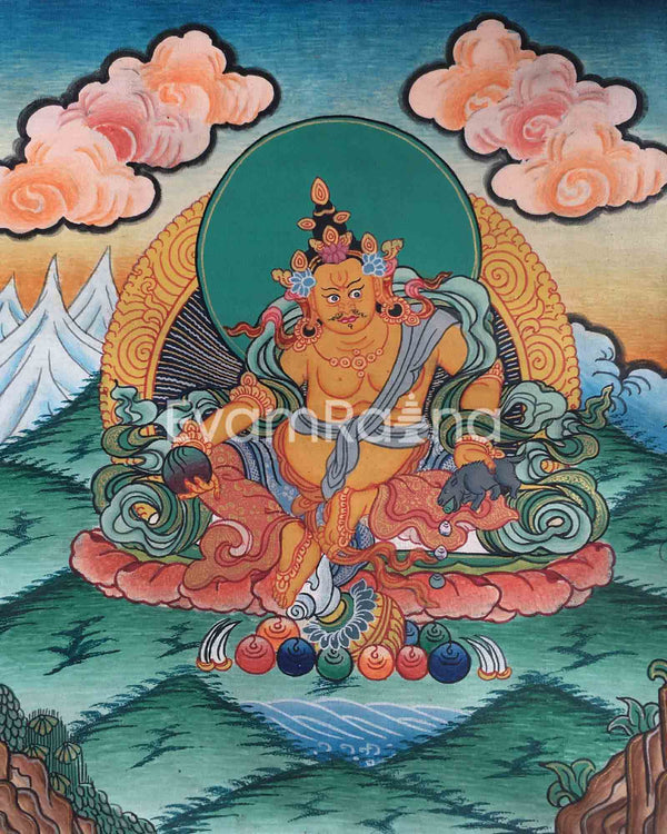 Small Yellow Dzambala Thangka