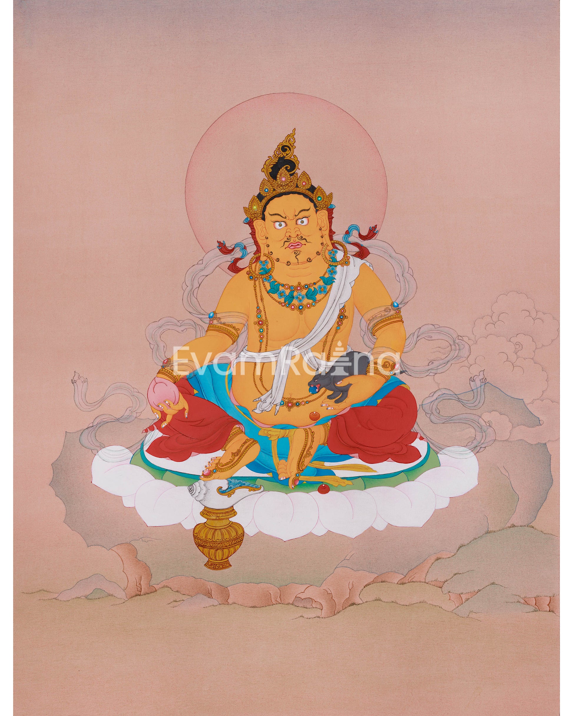 Dzambhala, God of Wealth Thangka 