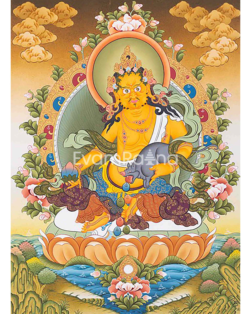 Shakyamuni Buddha , Dzambala, Maitreya Buddha, Namtose Buddhist Thangka | Wall hanging for Peace |