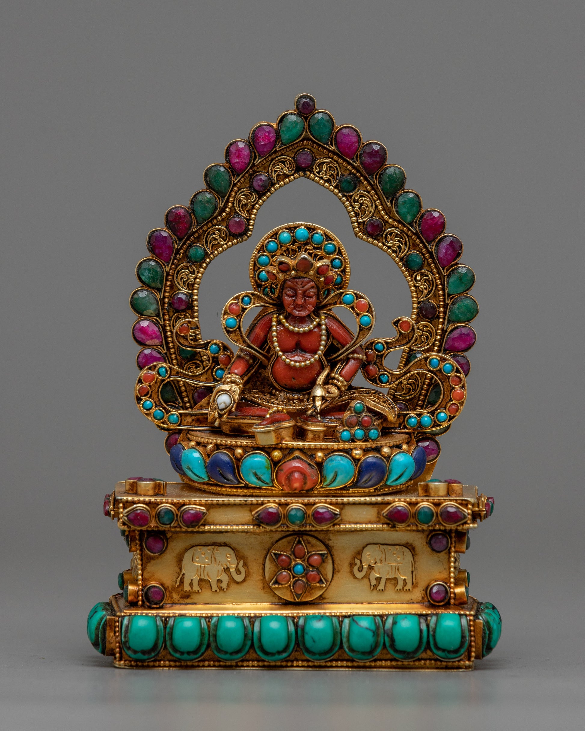 Buddhist Wealth Deity Dzambala Statue 