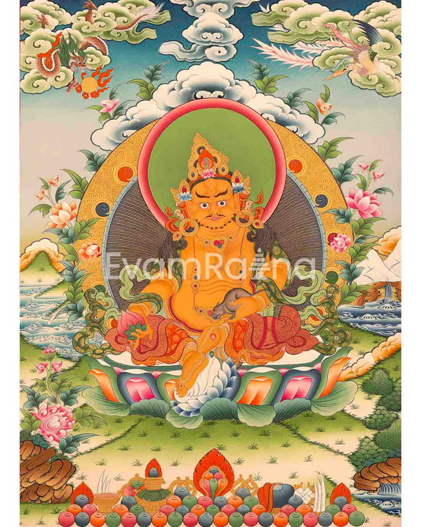 High-Quality Dzambala Thangka