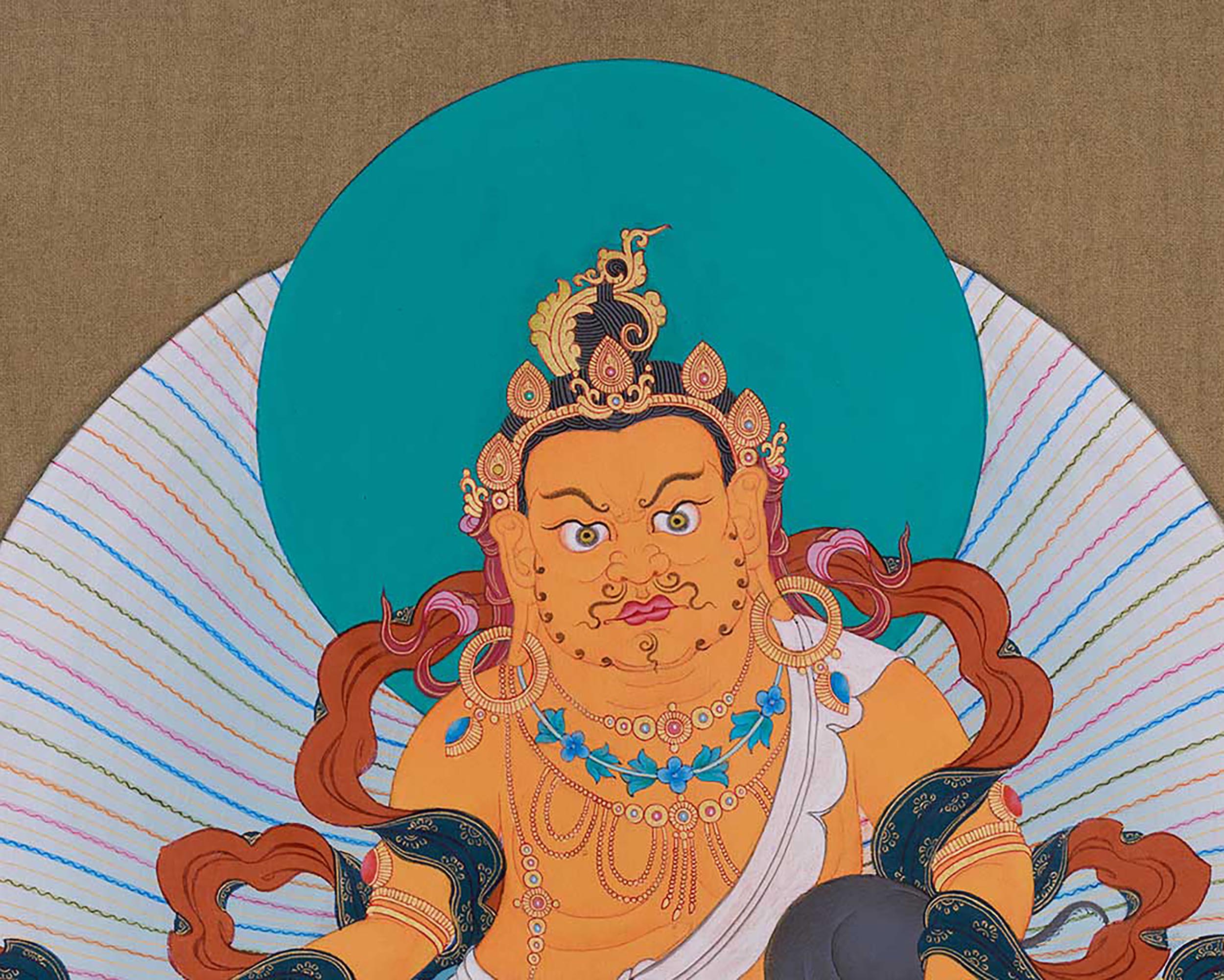 Tibetan Dzambhala Wealth Deity Art | Buddha of Fortune and Spiritual Blessings